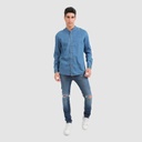 Chemise col tunisien homme en jeans - TAMIM