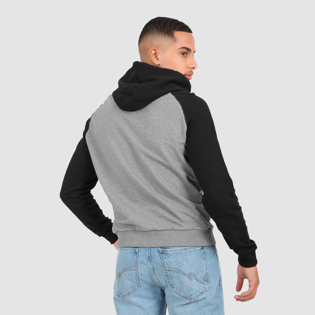 Hoodie homme manches raglan avec broderie