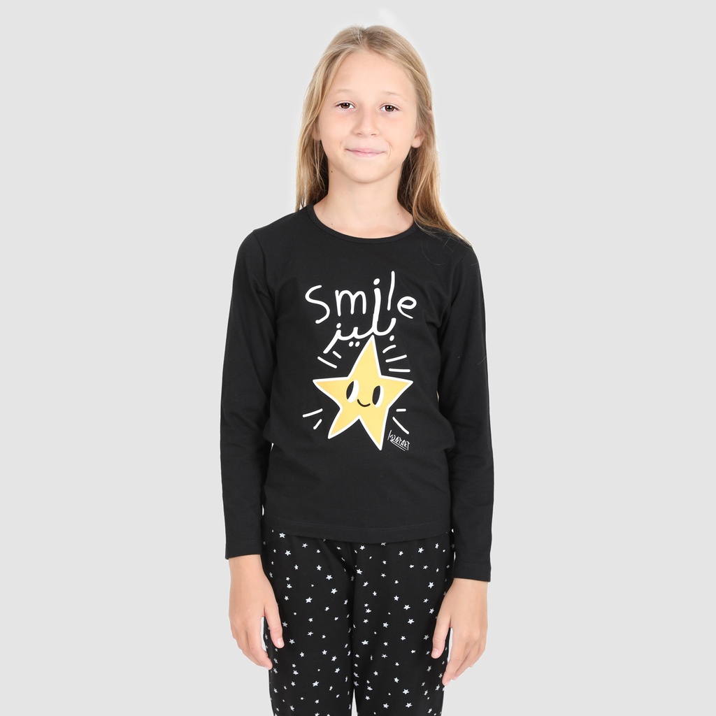 Pyjama fille manches longues SMILE يليز