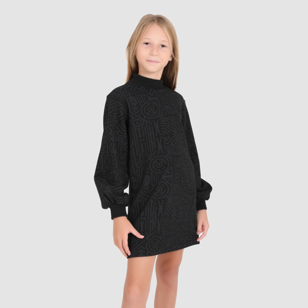 Robe sweat fille col cheminé IMPRIMÉ BERBERE