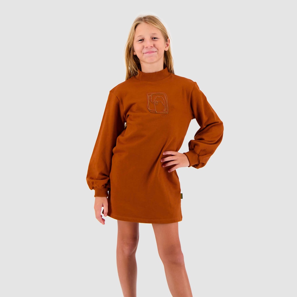 Robe sweat fille col cheminé THE CAMEL