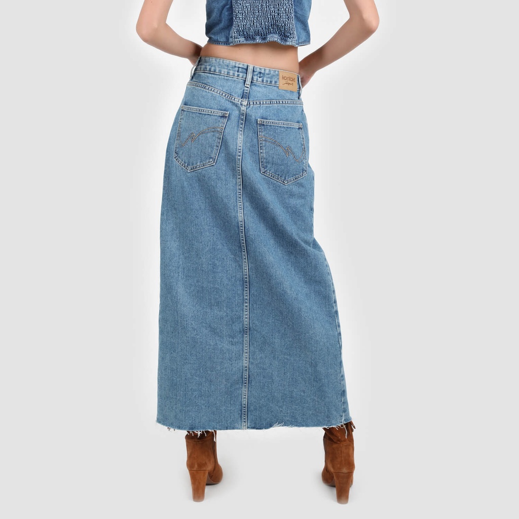 Jupe maxi femme en jeans- MAHA