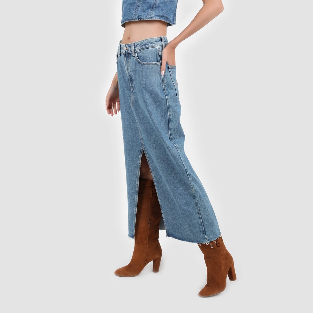 Jupe maxi femme en jeans- MAHA