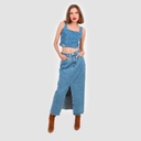 Jupe maxi femme en jeans- MAHA