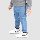 Jogger cargo bébé avec ceinture en cote en jeans