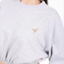 Sweat crop femme avec broderie