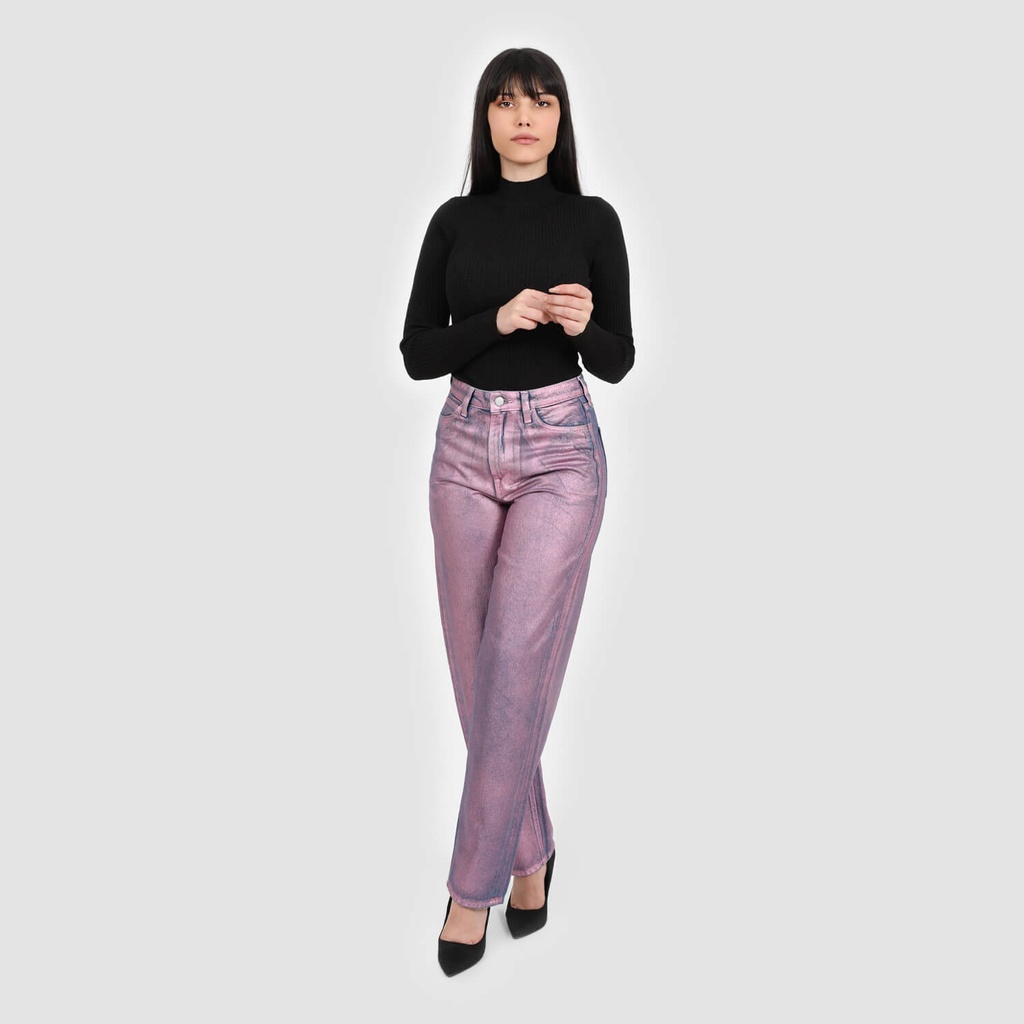 Straight jeans femme metallique -SARRA