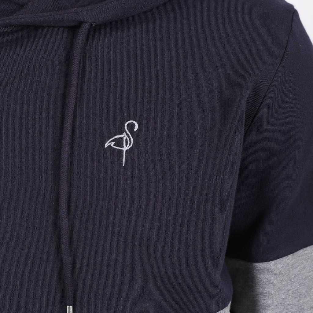 Hoodie homme bi-couleurs avec details broderie