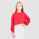 Sweat crop fille avec détails broderie