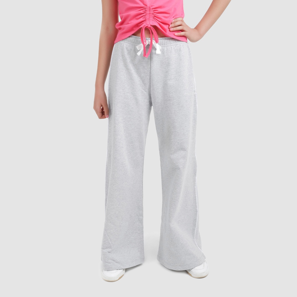 Jogger wide leg fille avec piping