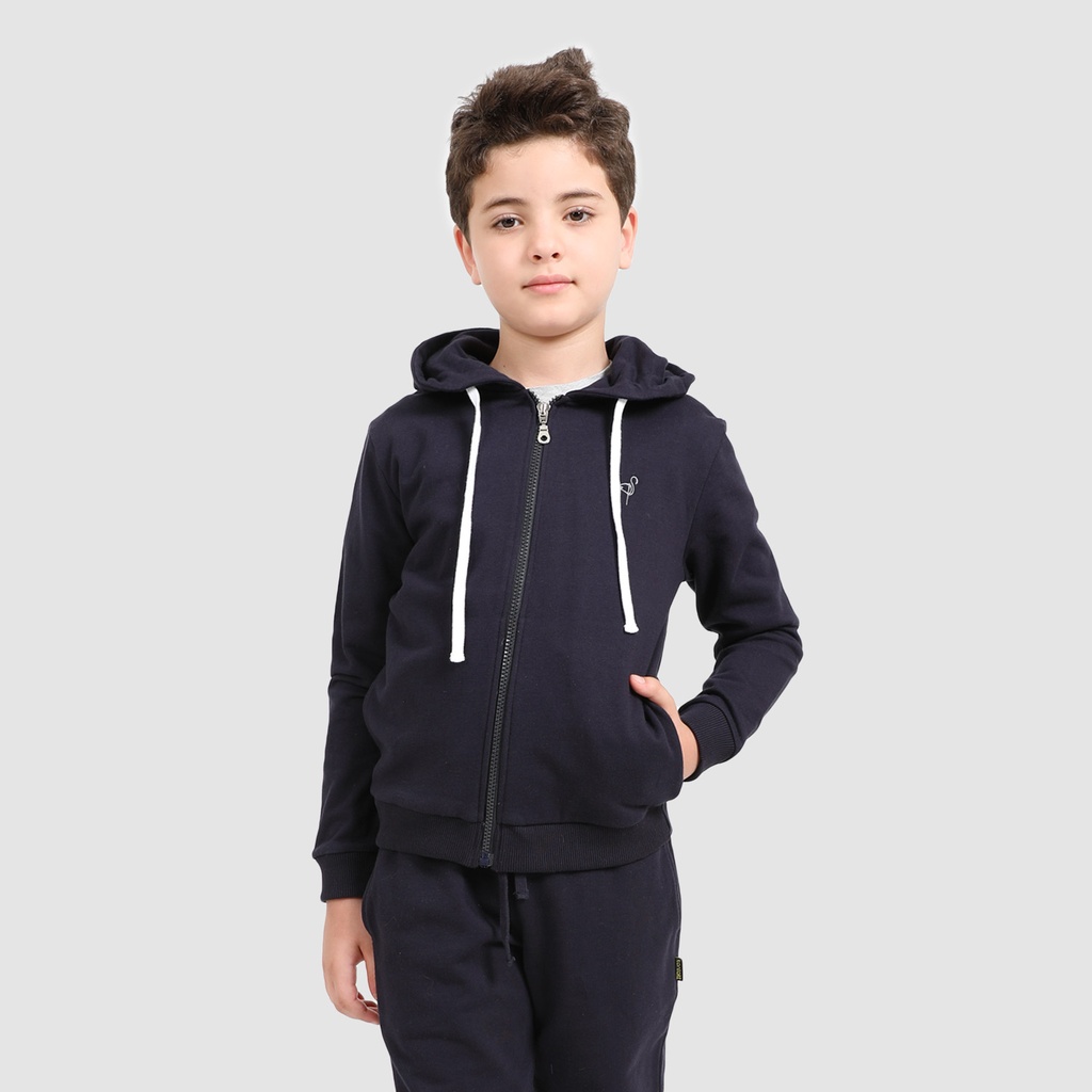 Hoodie zippé garçon avec broderie