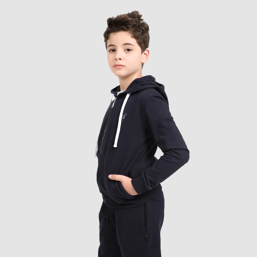 Hoodie zippé garçon avec broderie