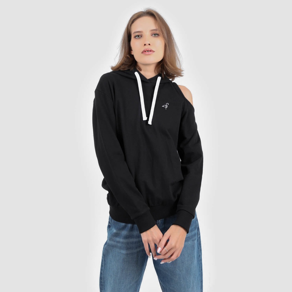 Hoodie femme avec épaule dénudée