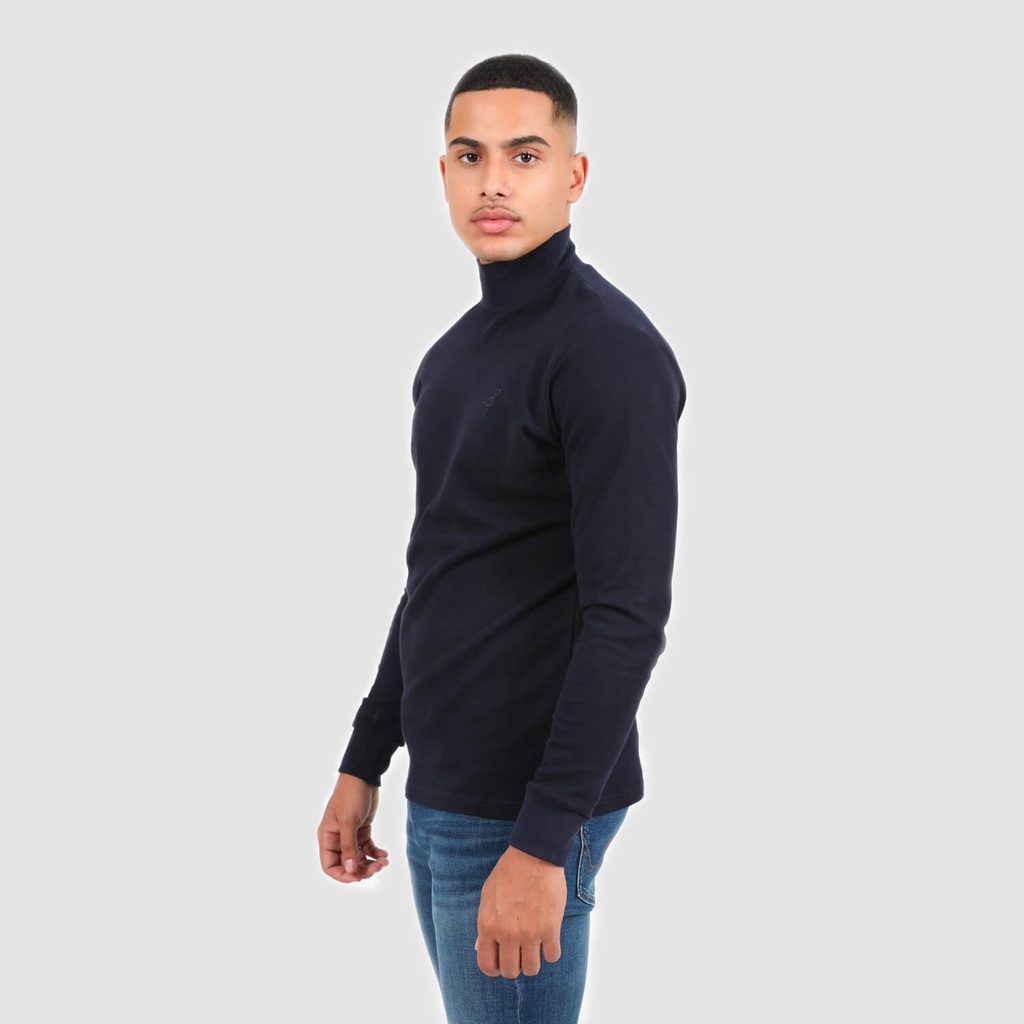 T-shirt homme col cheminé avec broderie