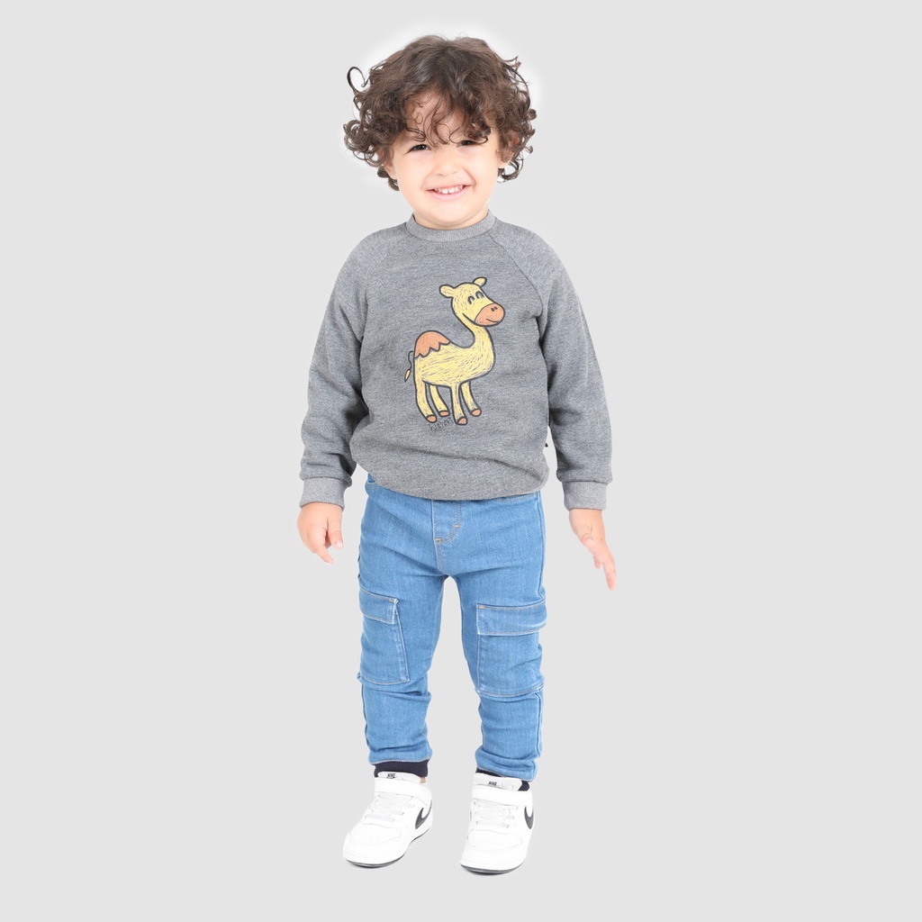 Sweat bébé manches raglan CHAMEAU