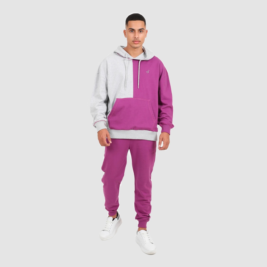 Hoodie oversized homme bi-couleurs