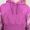 Hoodie crop fille avec effet metallique sur les manches