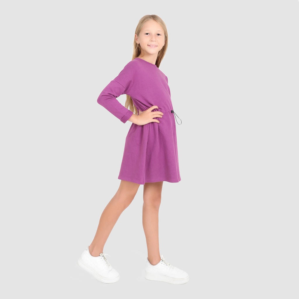 Robe sweat fille avec élastique à la taille