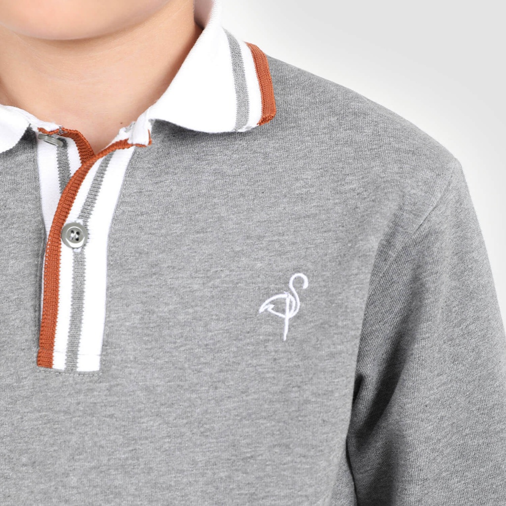 Sweat polo garçon avec broderie