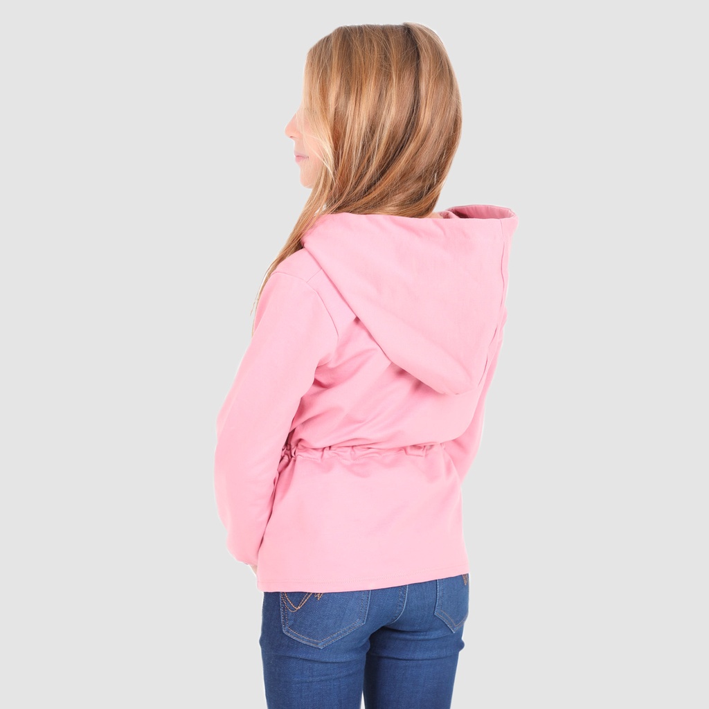 Hoodie zippé fille avec cordon de serrage