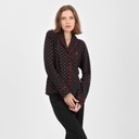 Pyjama boutonnée femme manches longues avec pipping