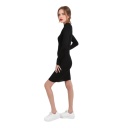 Robe moulante femme col carré en maille fine