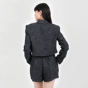 Blazer crop femme  en tweed