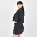 Blazer crop femme  en tweed