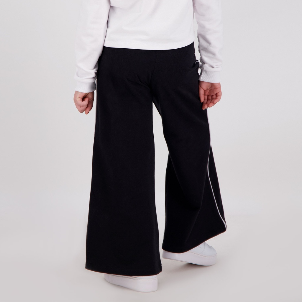 Jogger wide leg fille avec piping