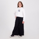 Jogger wide leg fille avec piping