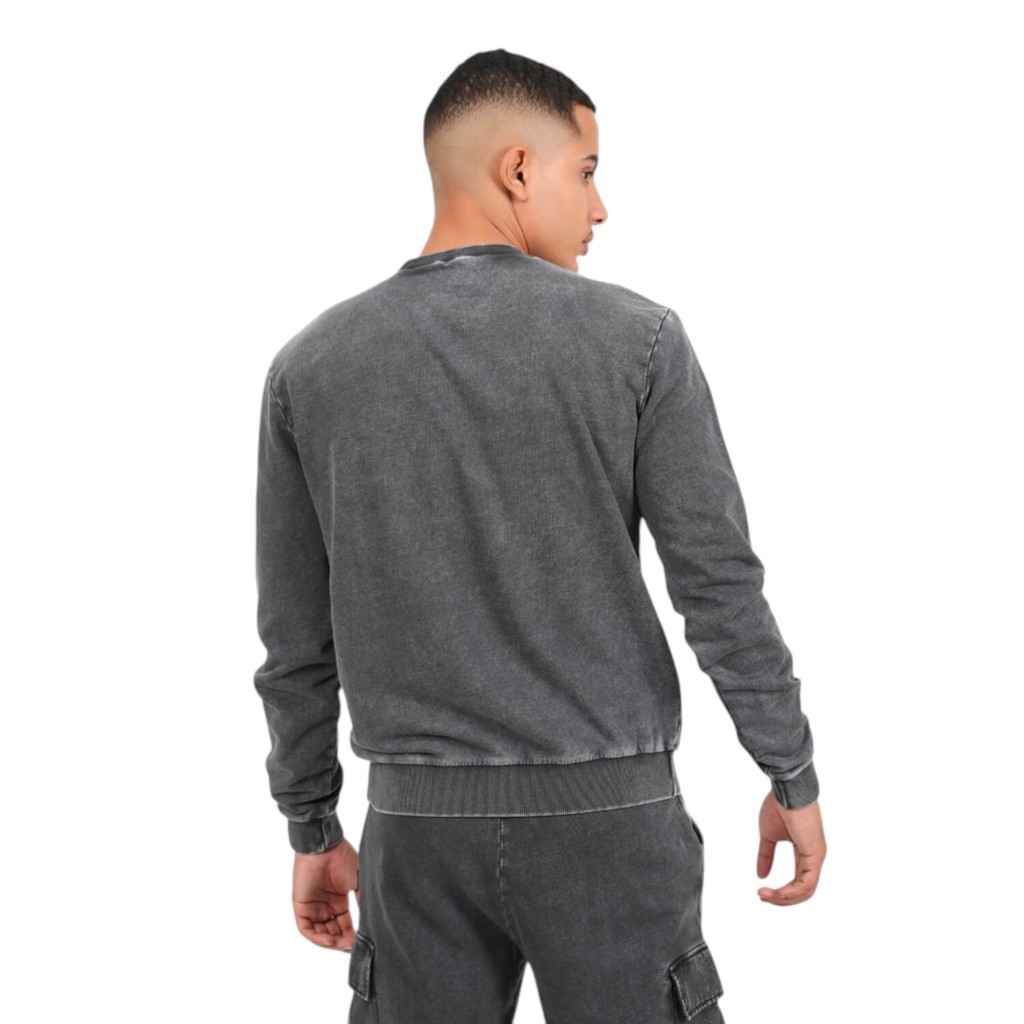 Sweat homme avec poches soufflées délavé