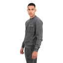 Sweat homme avec poches soufflées délavé