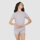 Ensemble femme manches courtes et cycliste imprimé cœur