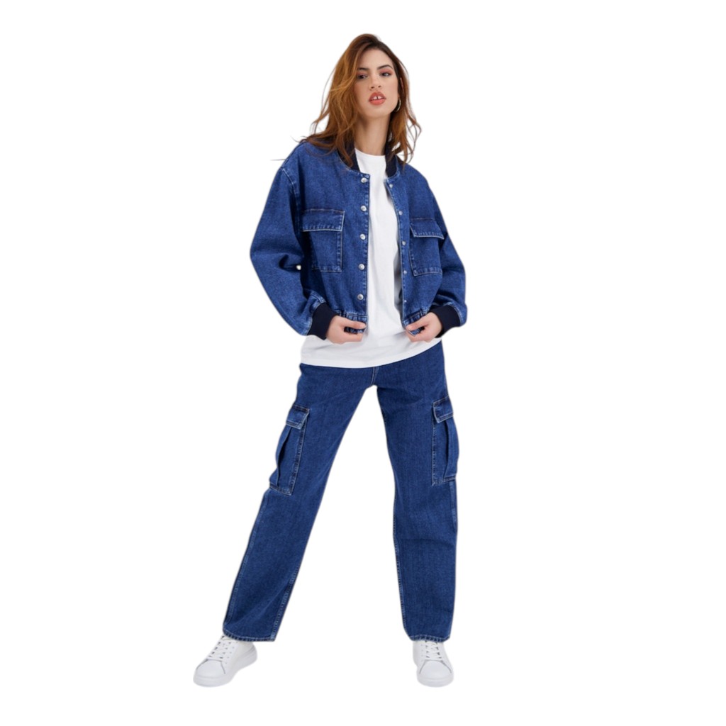 Workwear cropped jacket femme en jeans - WARD