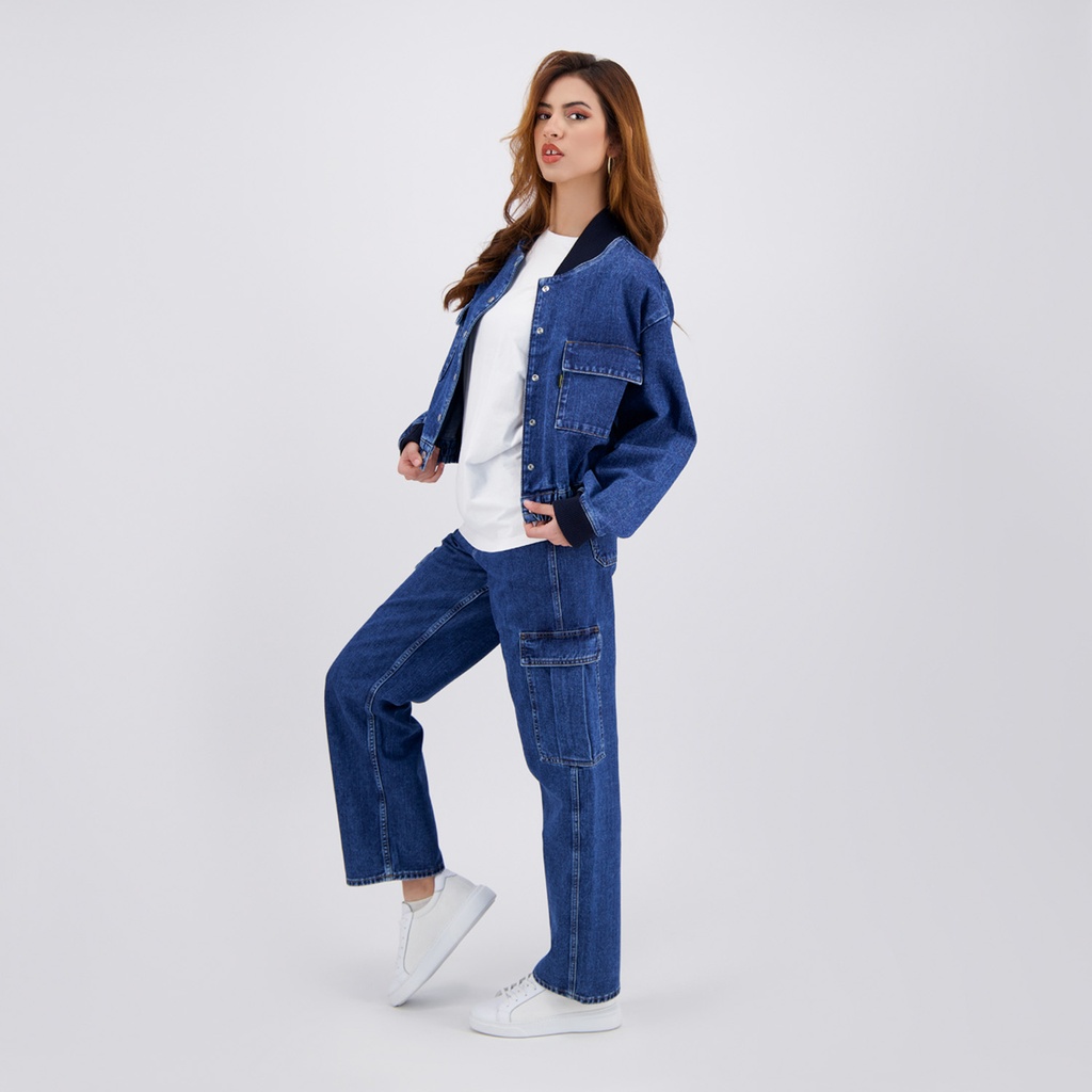 Workwear cropped jacket femme en jeans - WARD