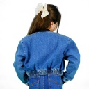 Workwear cropped jacket fille en jeans