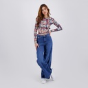 Wide leg jeans femme avec boutons pressions - WIDED