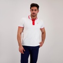 Polo homme manches courtes avec broderie et patte contrasté