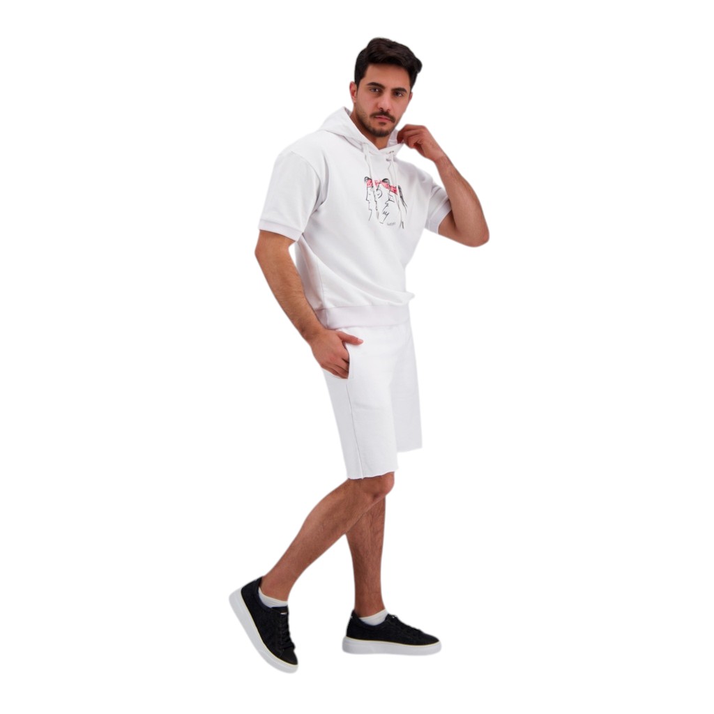 Short homme en molleton avec bord franc