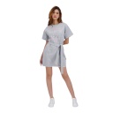 Robe femme manches courtes avec ceinture à la taille كل ساعة و علمها