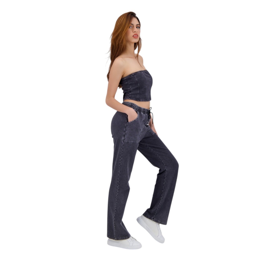 Top délavé femme sans bretelles