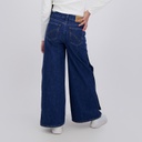 Wide leg fille avec boutons pression en jeans