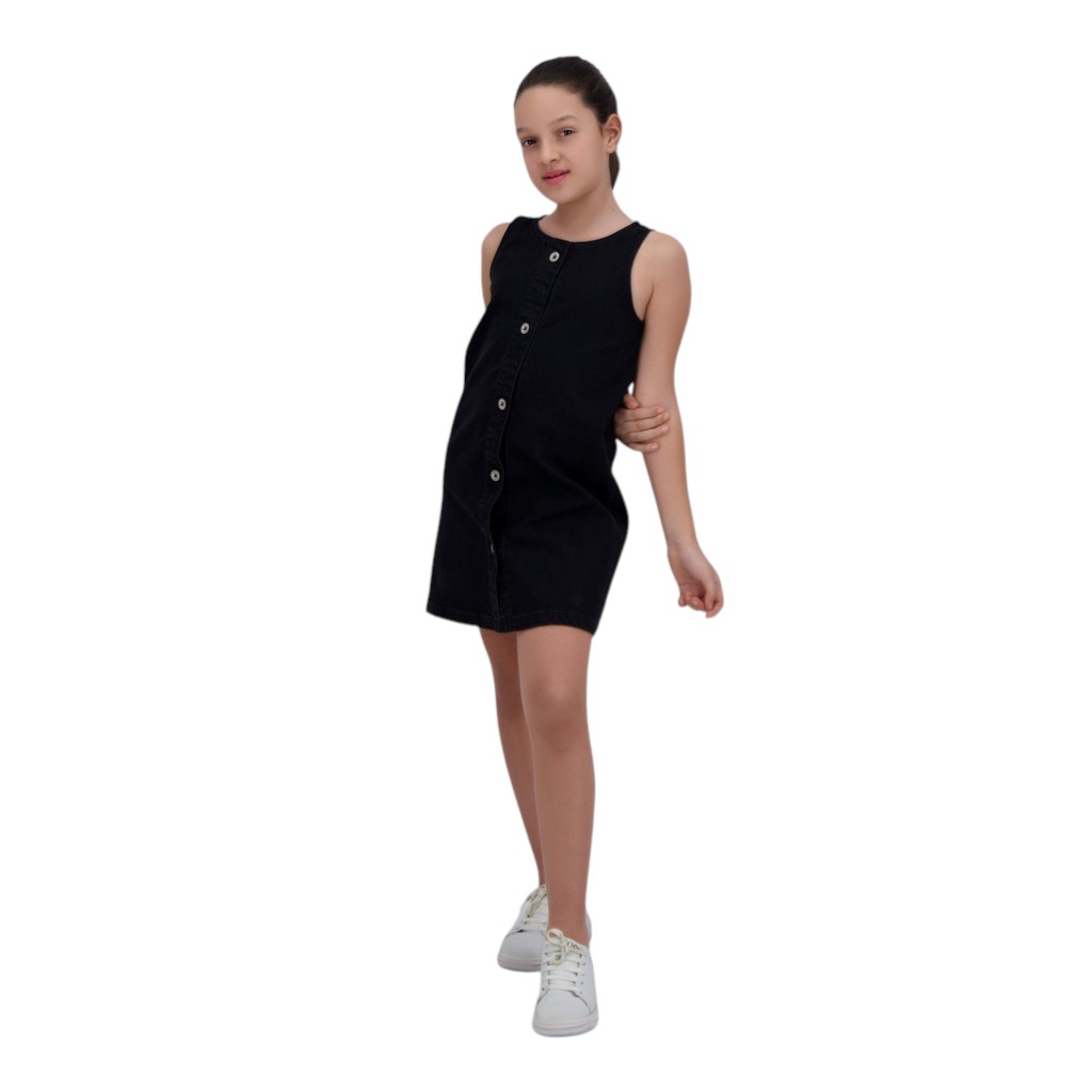 Robe fille sans manches en jeans