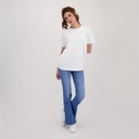 T-shirt femme manches courtes avec broderie