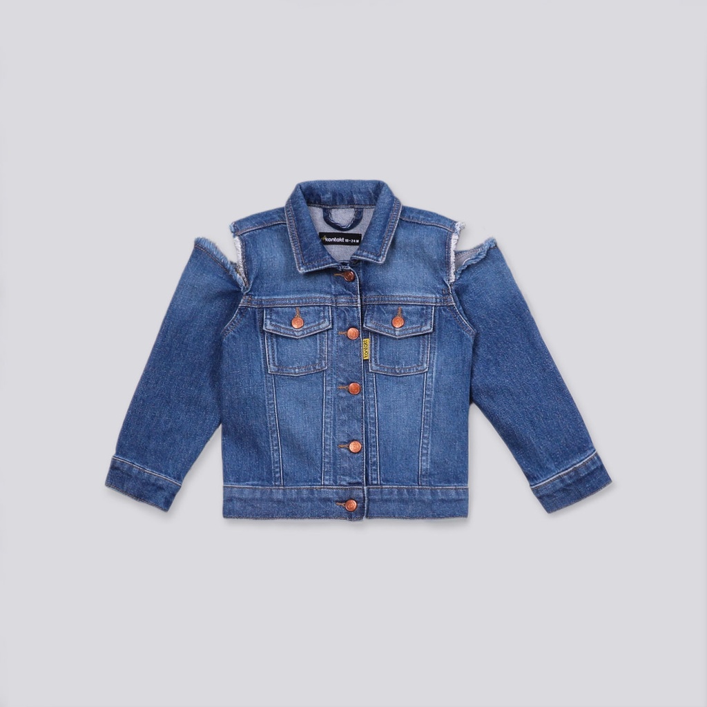 Regular jacket bébé avec épaules denudées en jeans