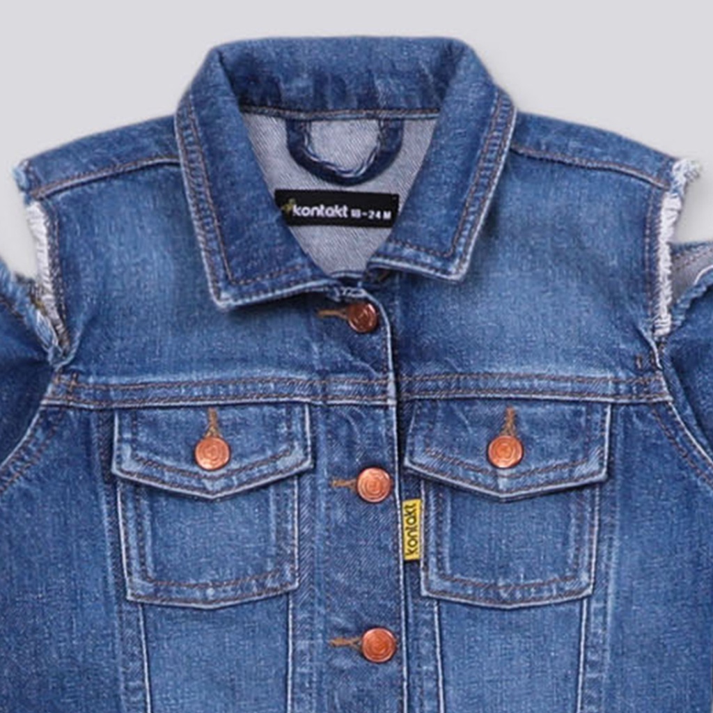 Regular jacket bébé avec épaules denudées en jeans