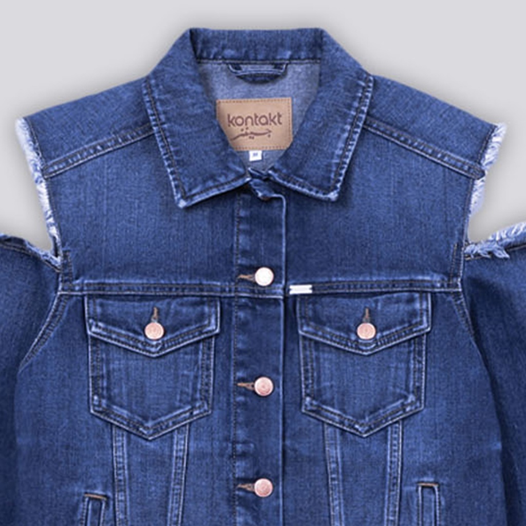 Regular jacket avec épaules denudées en jeans