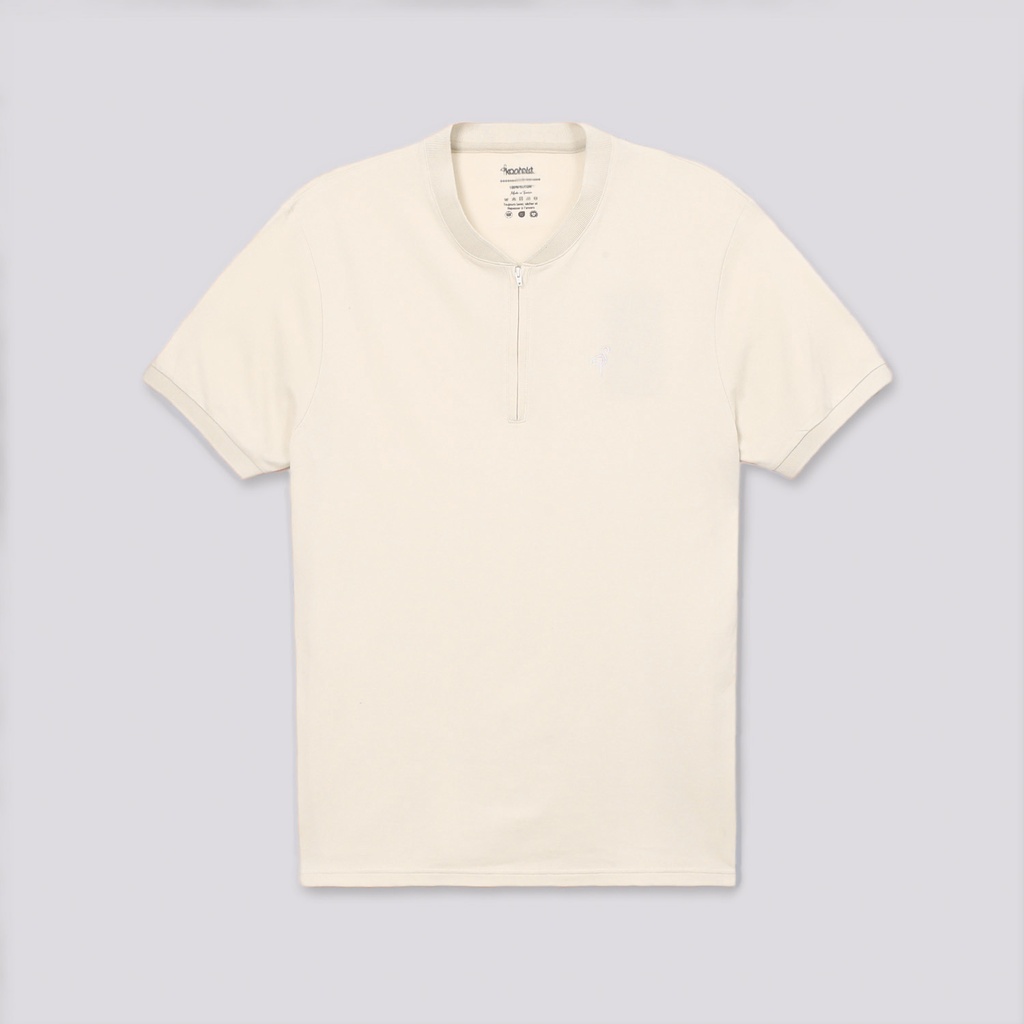 Polo col mao zippé homme manches courtes avec broderie