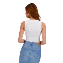 Body femme col carré sans manches avec broderie