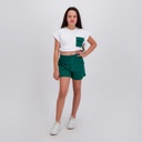 Sweat crop fille avec poche contrasté et cord stopper